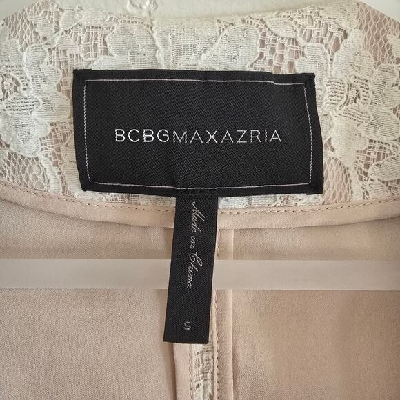 BCBG MAXAZRIA Cream Lace Crop Padded Shoulder Blazer Sz.Small - Picture 5 of 8
